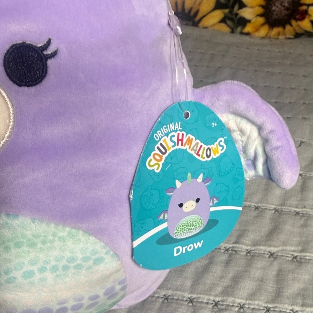 Squishmallows Purple Dragon Drow Plush - Picture 3 of 5